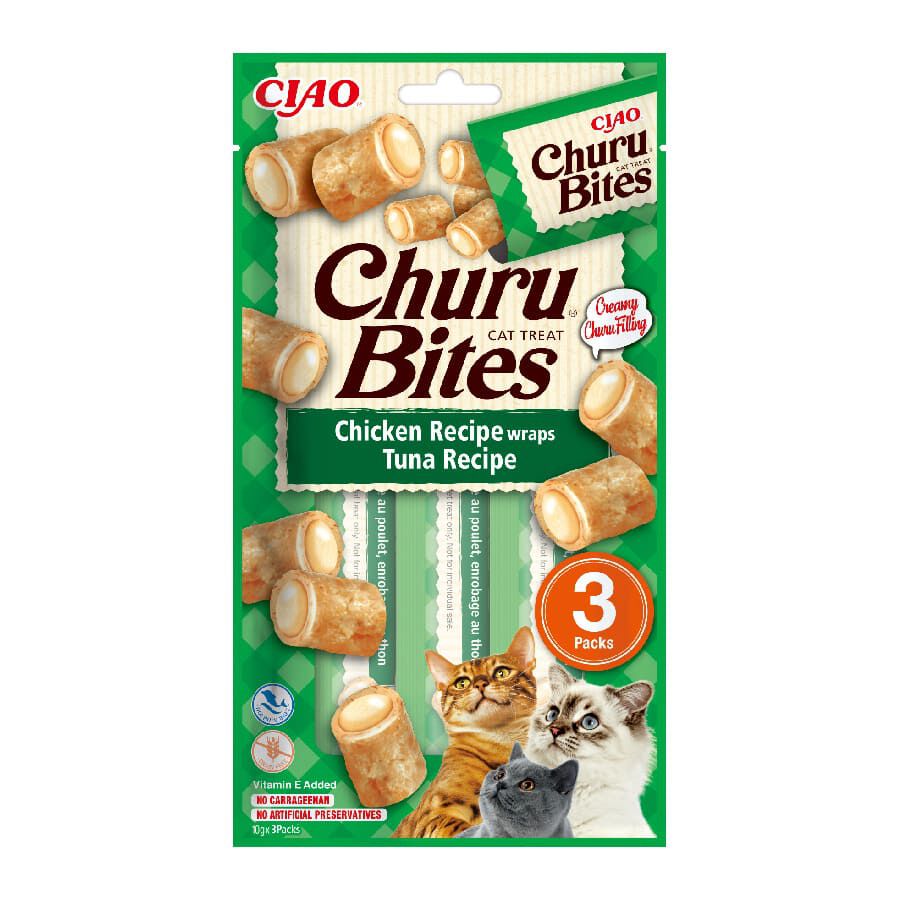 3 saquetas x 10 g Churu Snacks Bites de Atum para gatos, , large Imagem n&uacute;mero 1